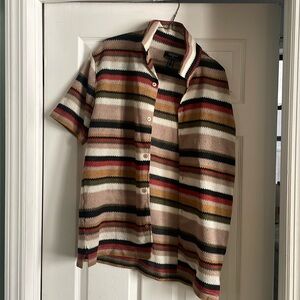 Men’s/unisex Loose Fitting Knitted Button Down, Short Sleeved